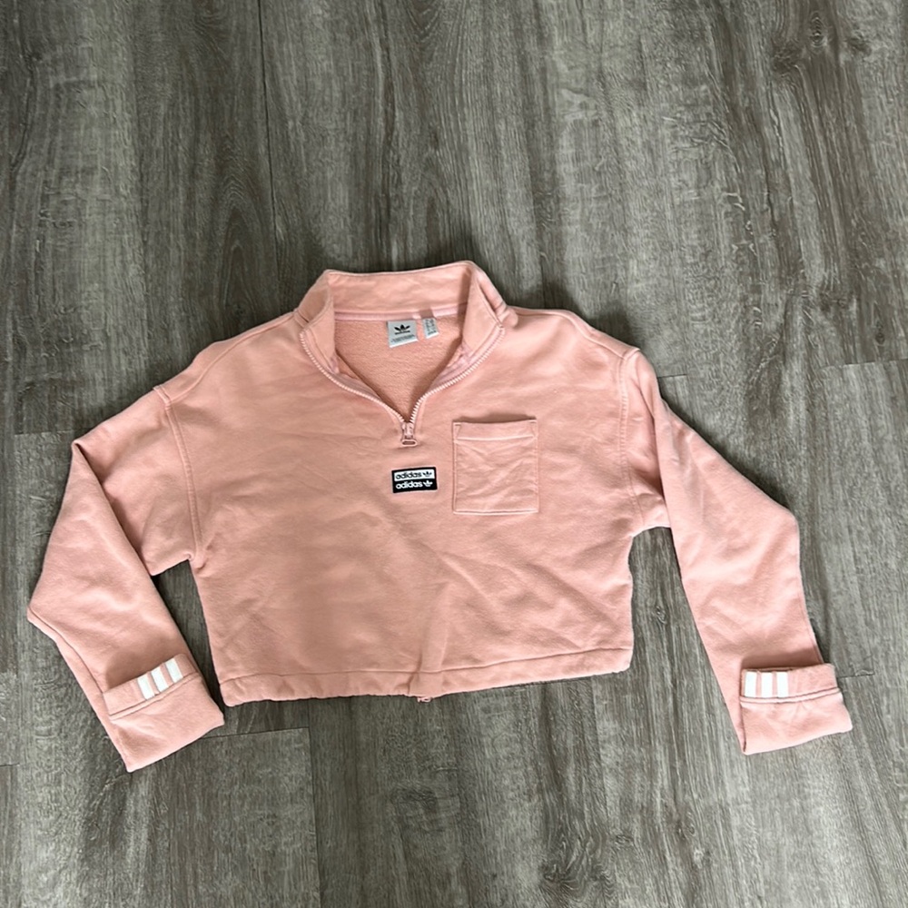 Pink Adidas Crop sweatshirt
